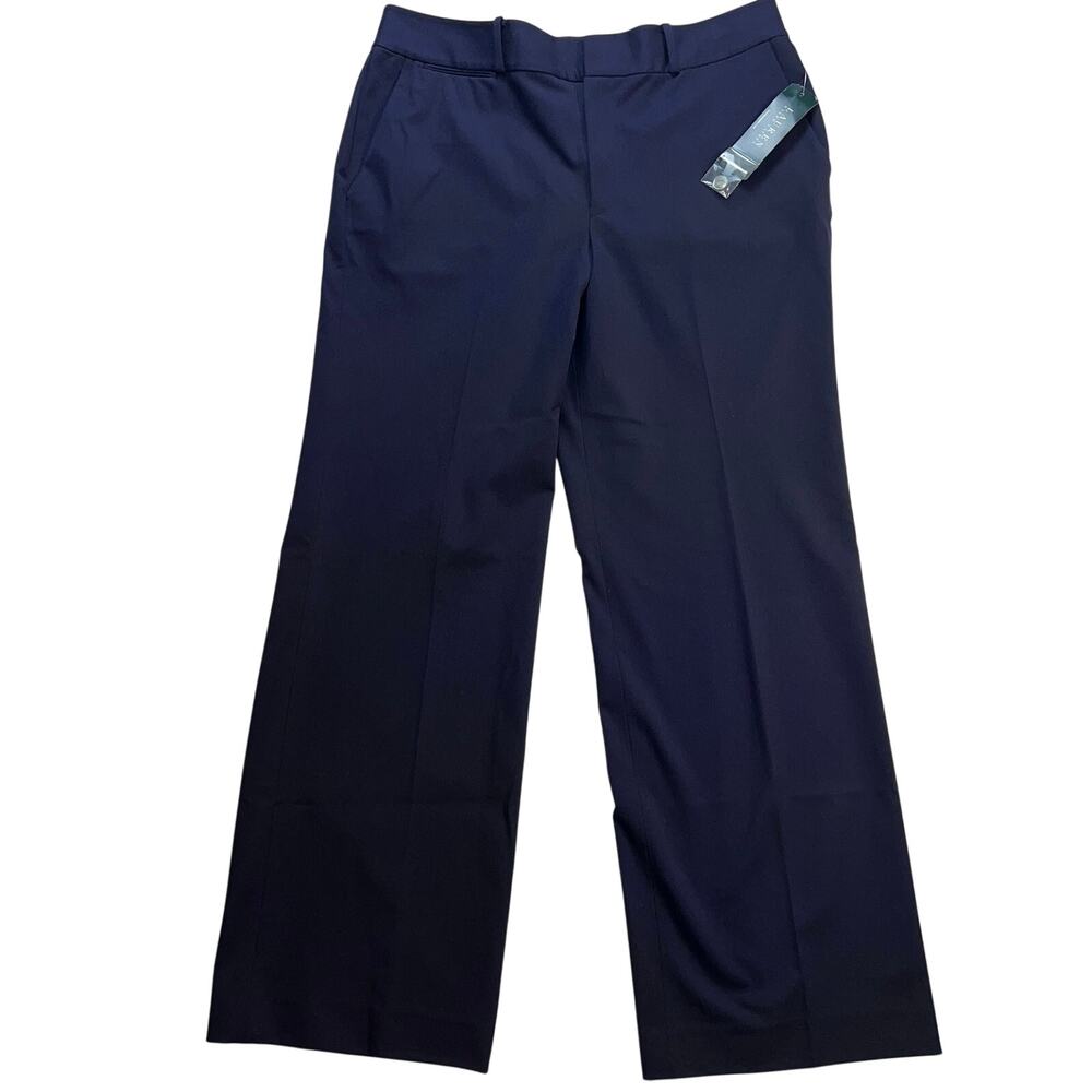 Lauren Ralph Lauren Navy Blue Dress Pants Womens NWT Wide Leg Trouser Size 14 - Picture 2 of 11